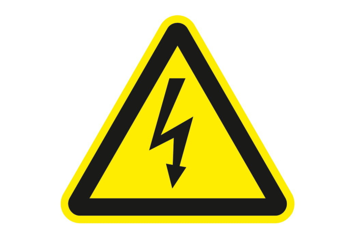 HOIATUSMÄRK ''ELEKTRIOHT'' 100x100 METALL (KOLMNURK)