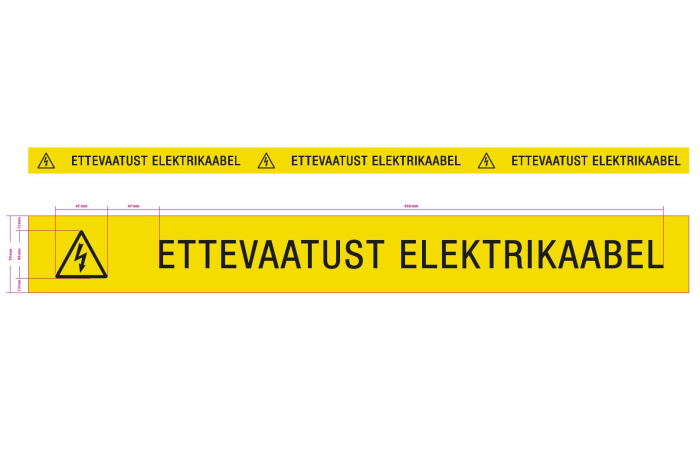 HOIATUSLINT ETTEVAATUST ELEKTRIKAABEL 500M